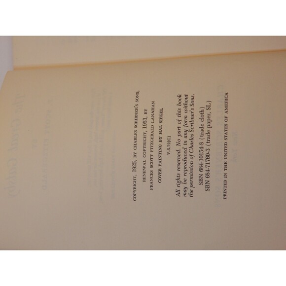 The Great Gatsby F. Scott Fitzgerald Scribner PB 1953 Vintage  V-5.72[C] - Picture 8 of 10